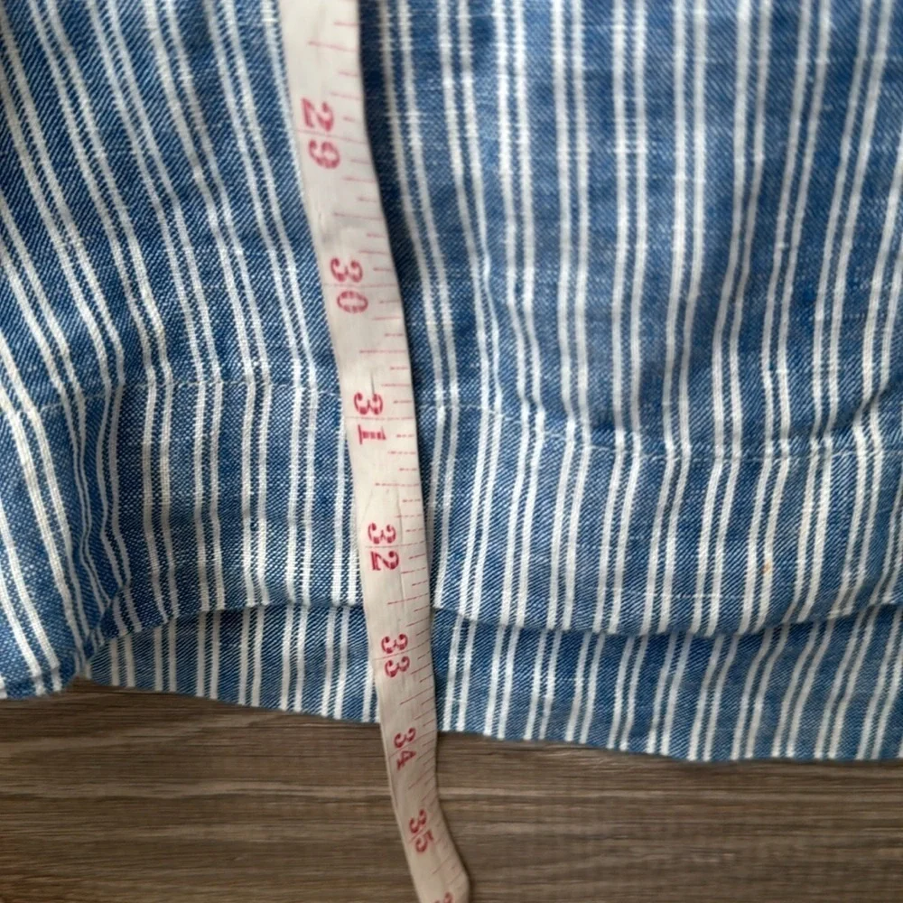 Faherty Gemina Blue Striped Linen Mini Dress XS
